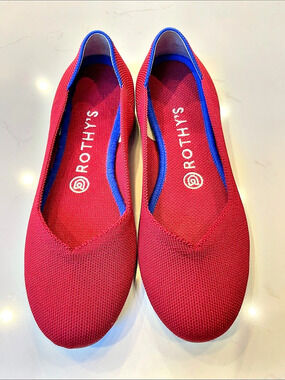 Rothy's Red Rounded Toe Flats US 6.5
